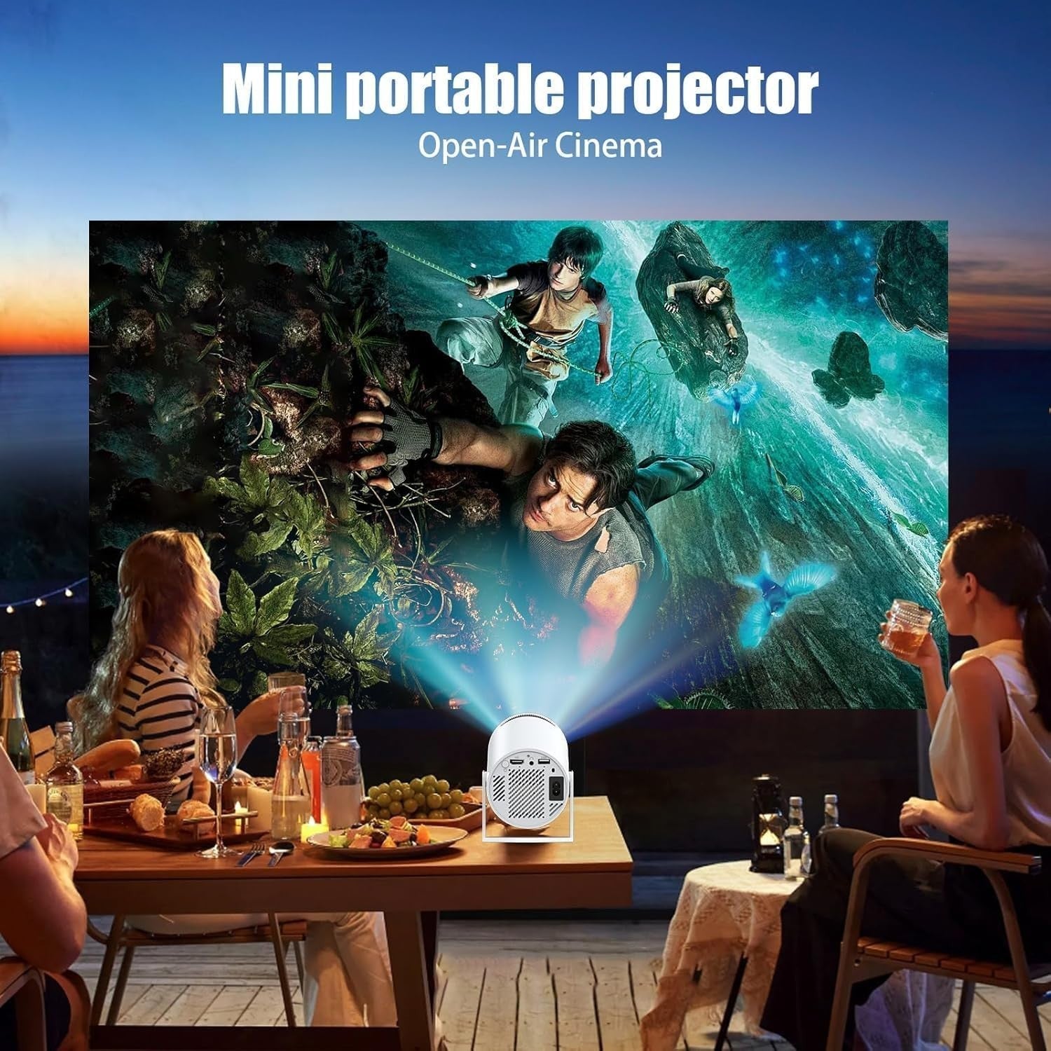 Smart Android 13 Mini Projector 4K Support WiFi 6 Bluetooth 1080P
