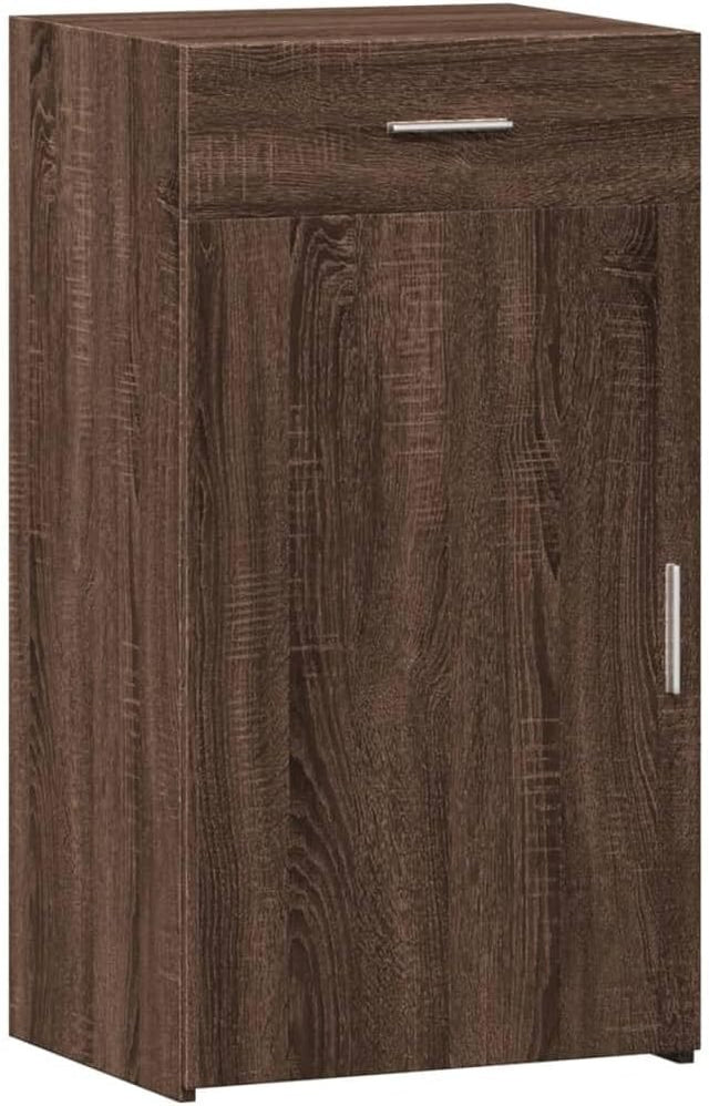 Brown Oak Sideboard Cabinet with Drawer & Cupboard – Durable & Spacious