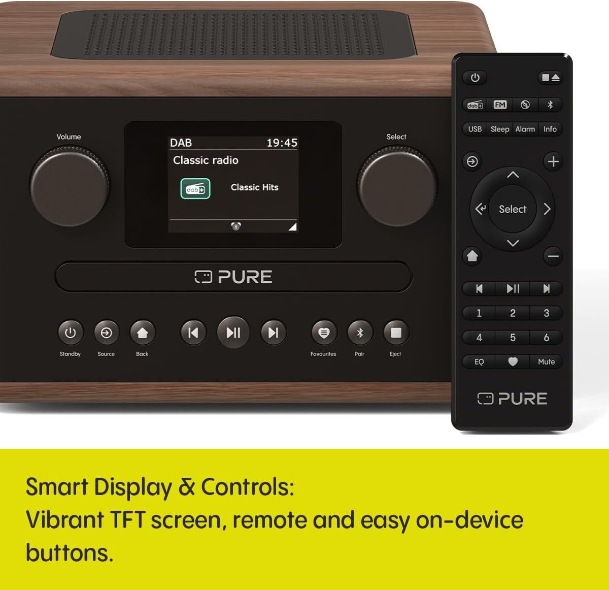 DAB DAB+ Digital Radio CD Player Bluetooth Remote Dual Alarm USB