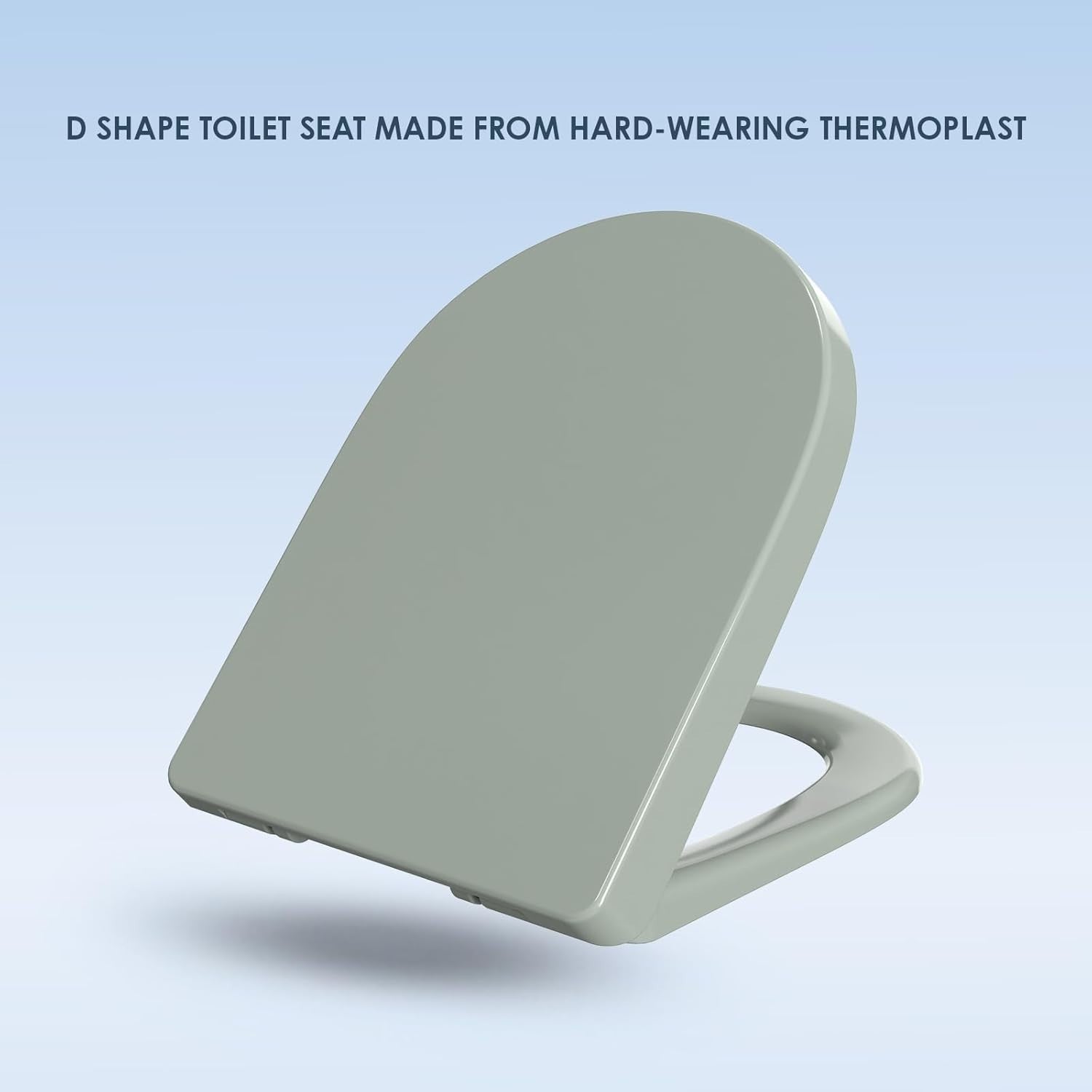 Sage D-Shaped Toilet Close Thermoplastic Quick Release Top & Bottom Fix 45x36cm