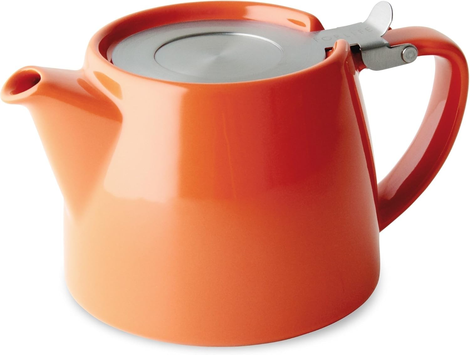 Porcelain Teapot with Infuser 530ml Orange Tea Pot Dishwasher Safe
