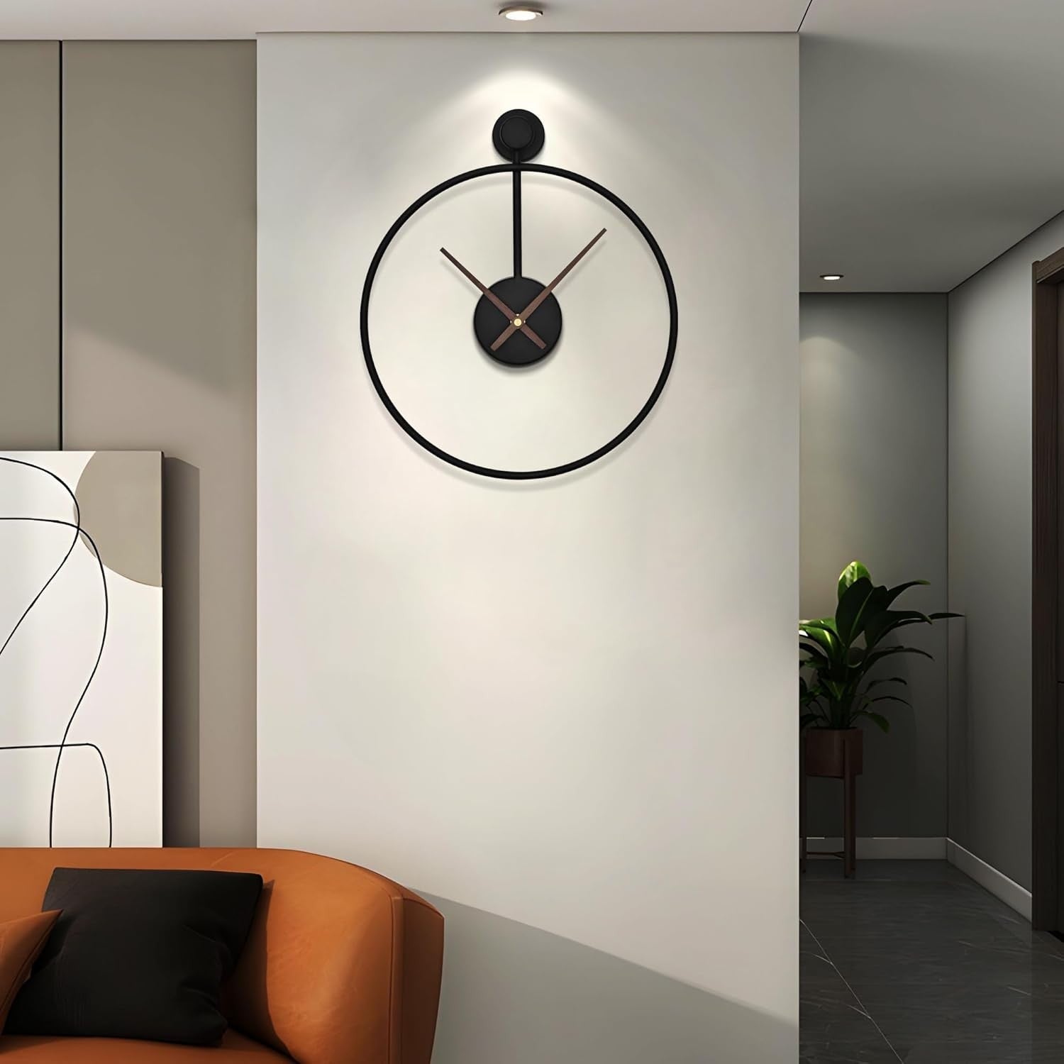 Modern Minimalist Black Metal Wall Clock 30cm Silent Non-Ticking Round Home Deco