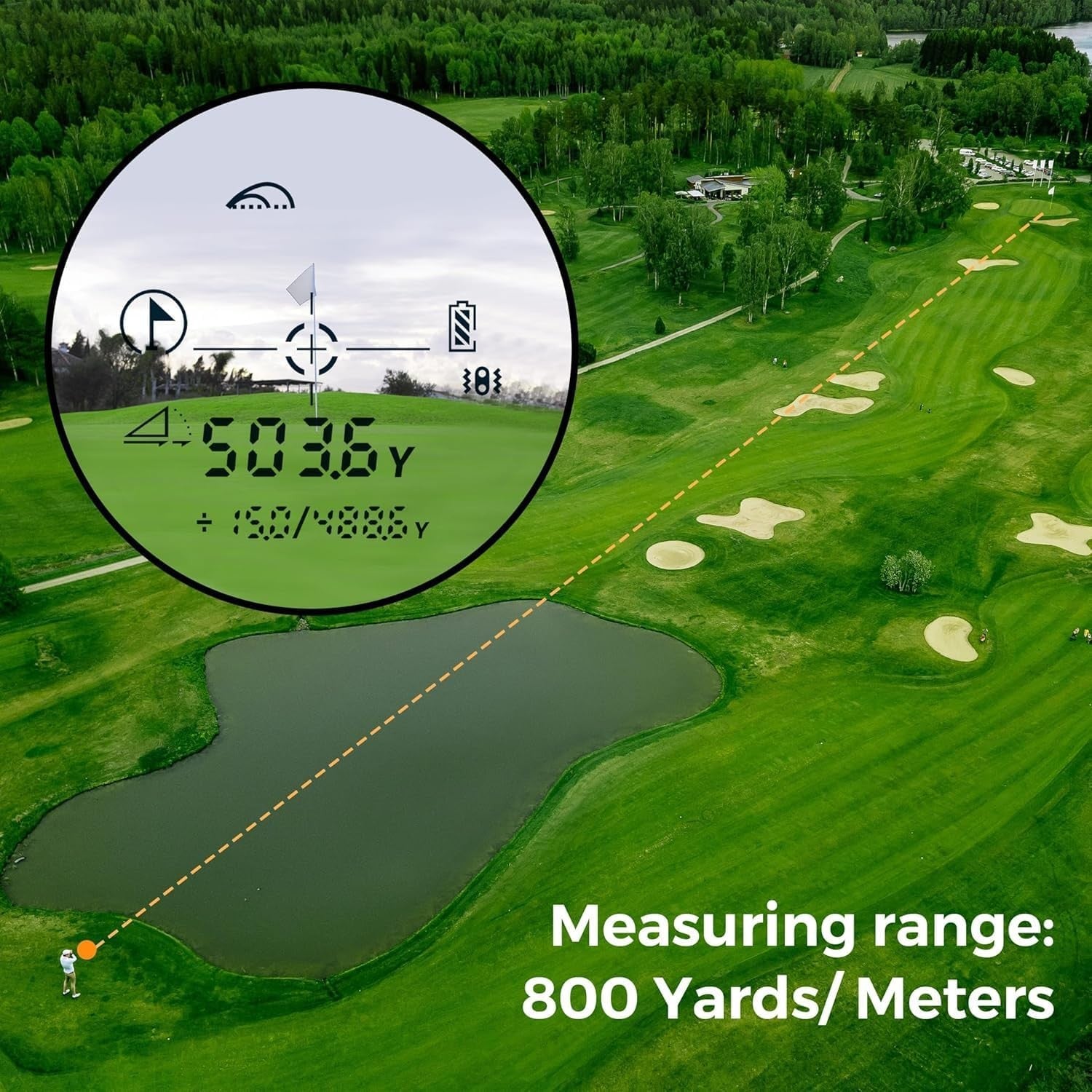 Golf Range Finder 800 Yards Slope Flag Lock Vibration USB Rechargeable