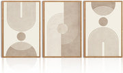 Framed Boho Abstract Wall Art Set 12x16in Neutral