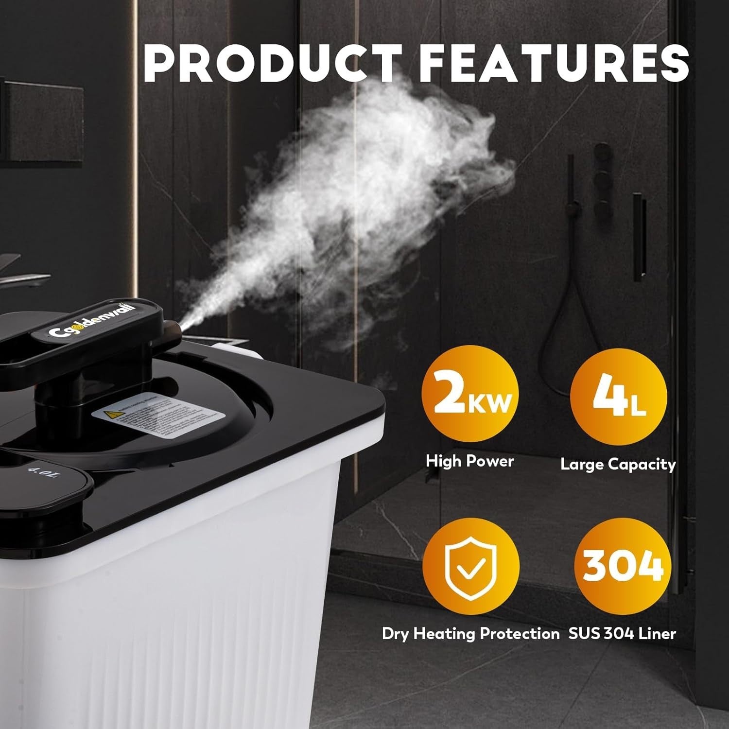 4L Steam Sauna Pot – 2000W Portable Home Sauna w/ Touch Screen & Remote