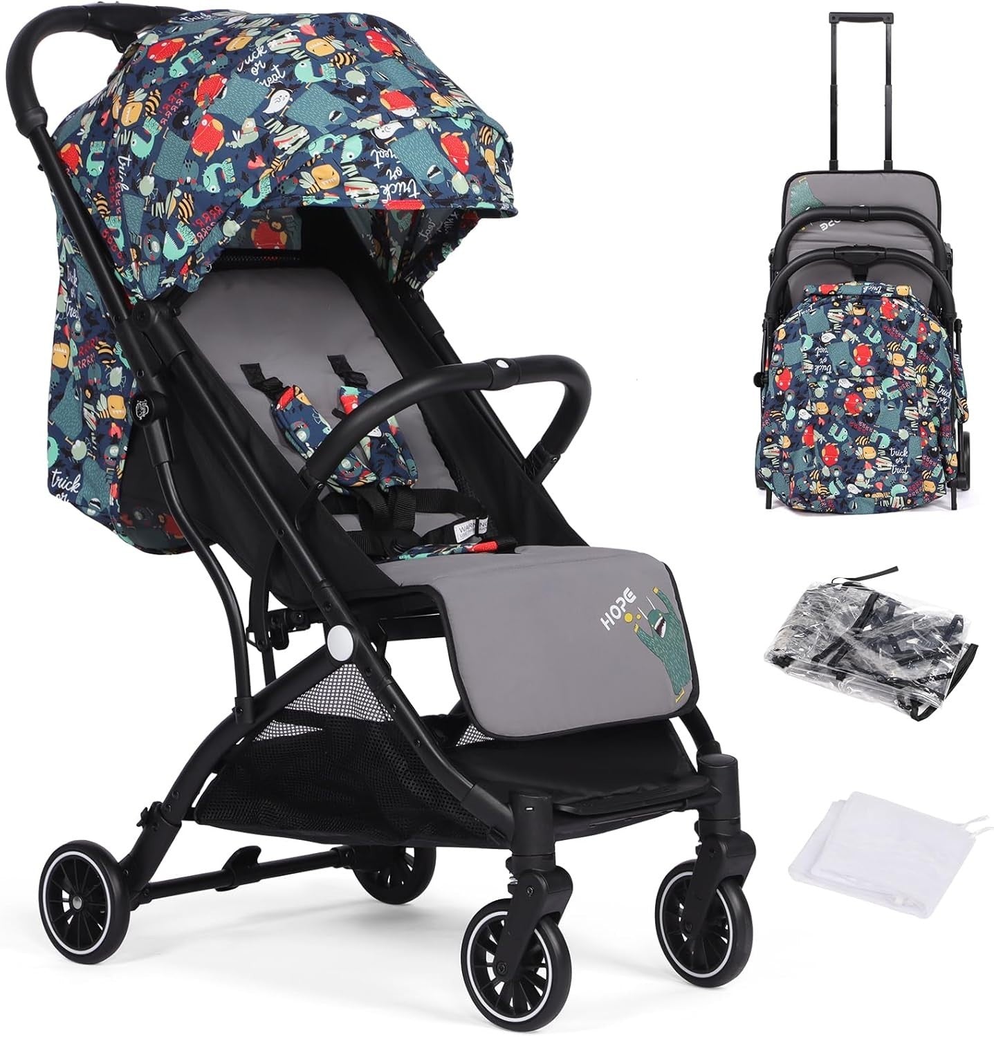 Compact Baby Pushchair Lightweight Travel Stroller One-Hand Fold 0–15kg