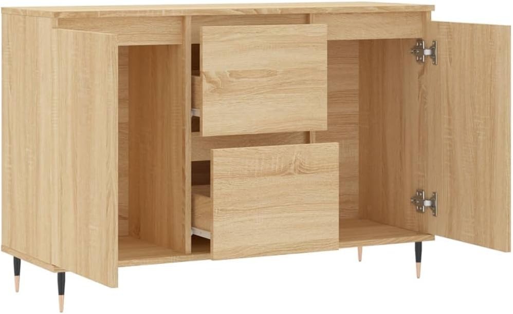 Sonoma Oak Sideboard Storage Cabinet with Iron Legs | Dent Resistant, Stylish