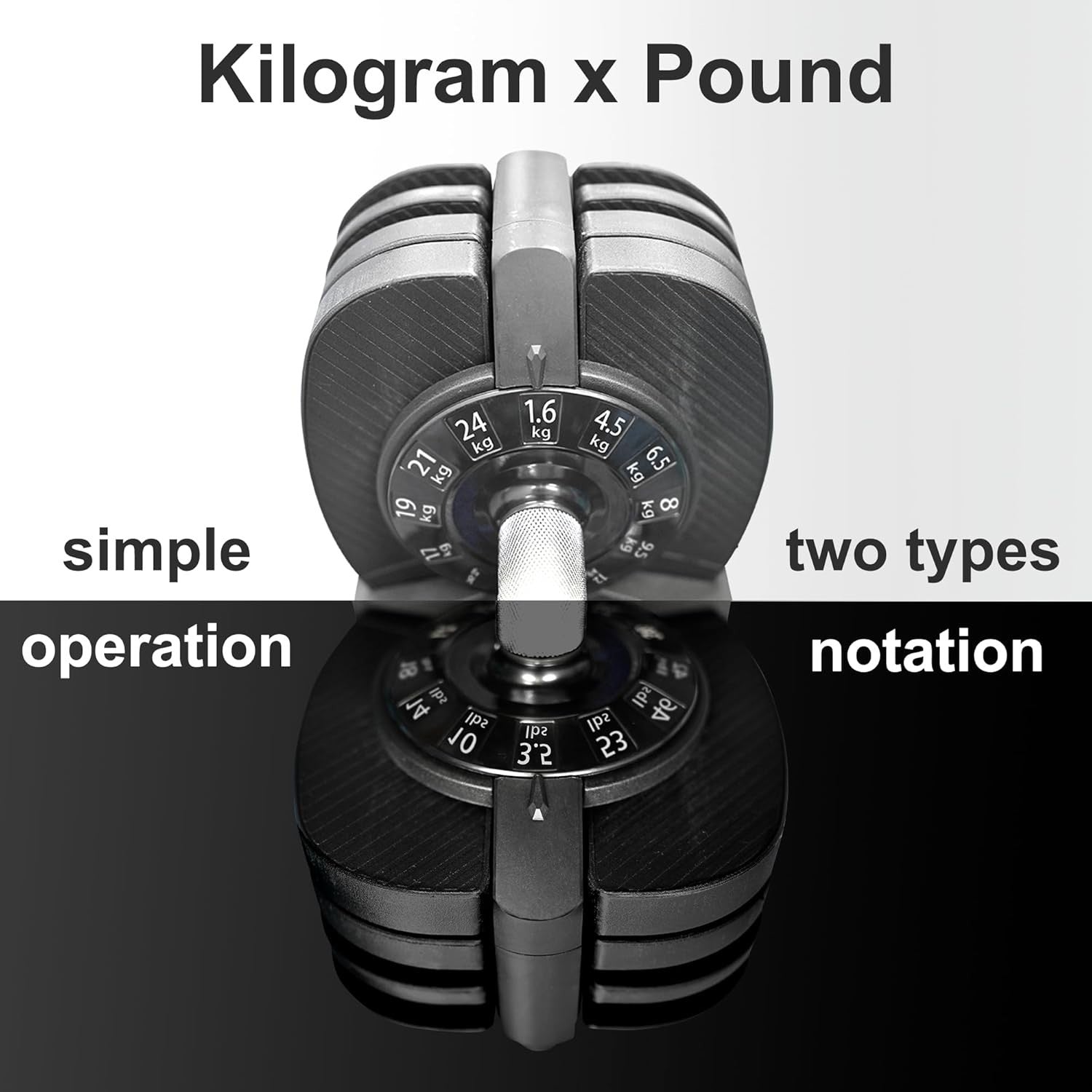 88lb Quick Dial Adjustable Dumbbell Single 16 Levels Space Saving Home Gym