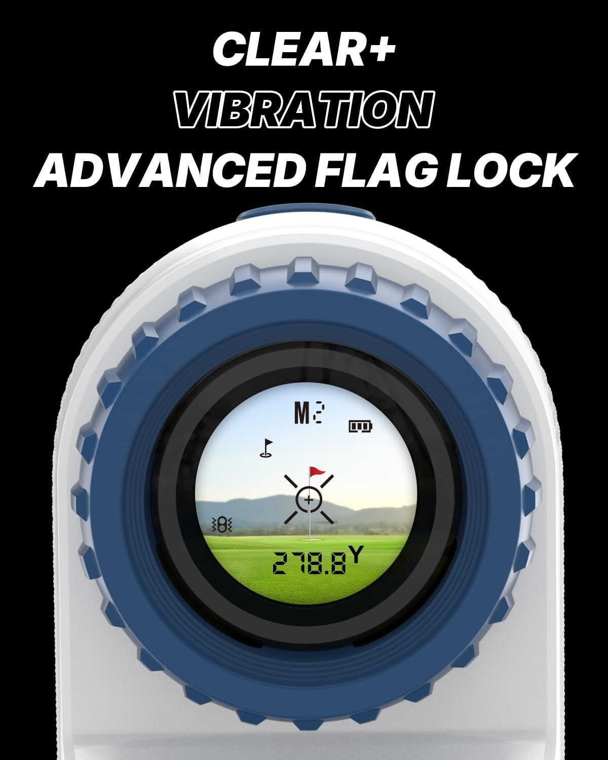 Golf Laser Rangefinder Slope Switch 1200Y Flag Lock Rechargeable +/-1yd