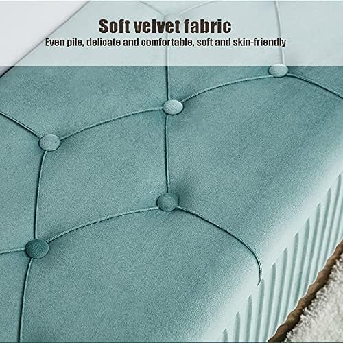 Coffee Velvet Storage Ottoman Bench with Gold Legs – Bedroom & Living Room