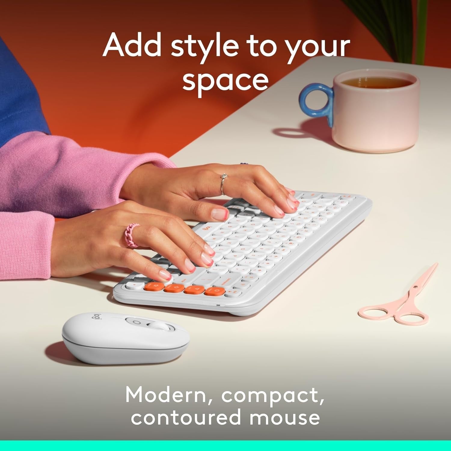 Compact Wireless Bluetooth Mouse Quiet Click Multi Device White