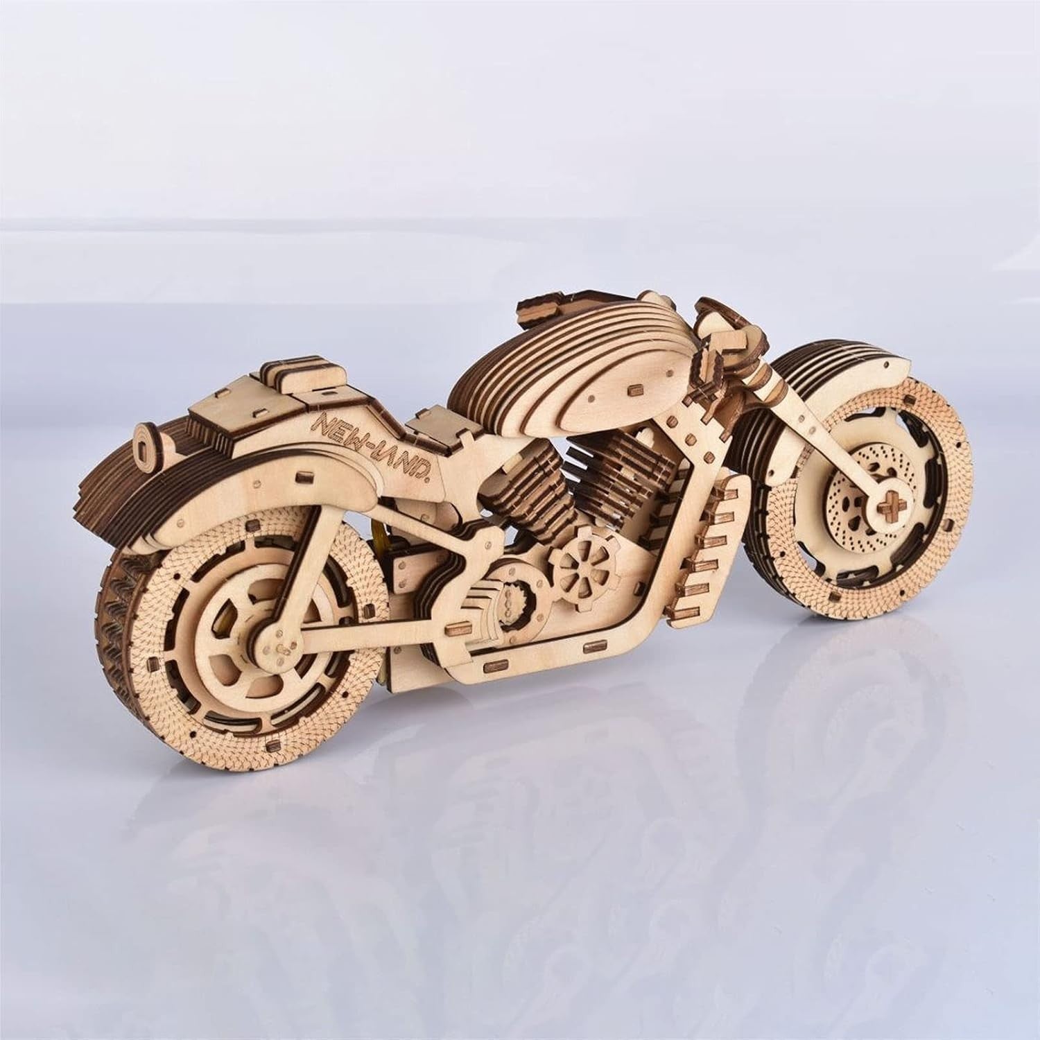 3D Wooden Motorcycle Puzzle Model Kit - DIY STEM Craft, Educational Gift 14+