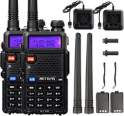 Ham Radio Long Range 2 Pack 128 Channel Dual Band VOX Type-C FM