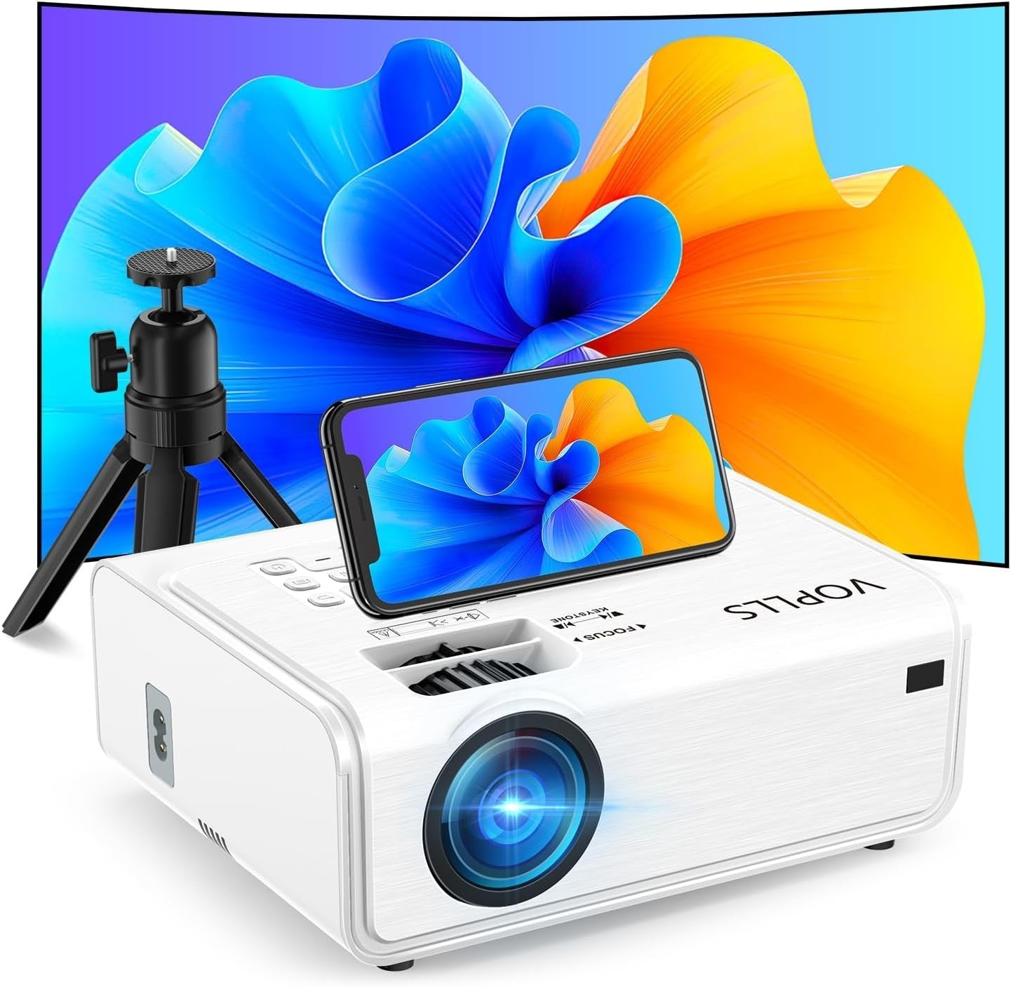 1080P 4K WiFi Bluetooth Projector 20000 Lumens 6D Keystone Home Cinema