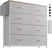Light Grey 8 Drawer Storage Unit with Labels & Pocket – 80x30x97cm
