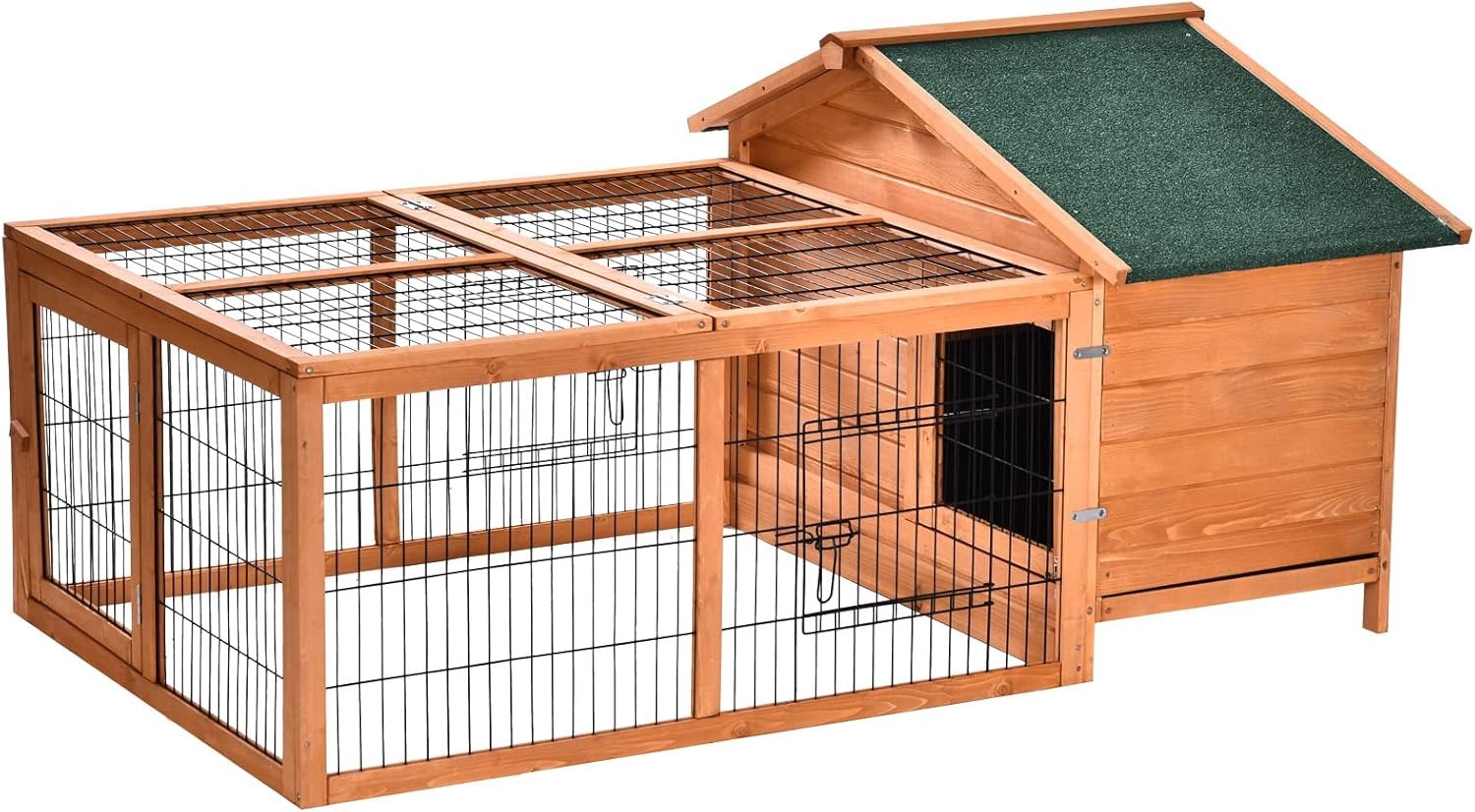Large Wooden Rabbit Hutch Outdoor Run Weatherproof Guinea Pig Cage