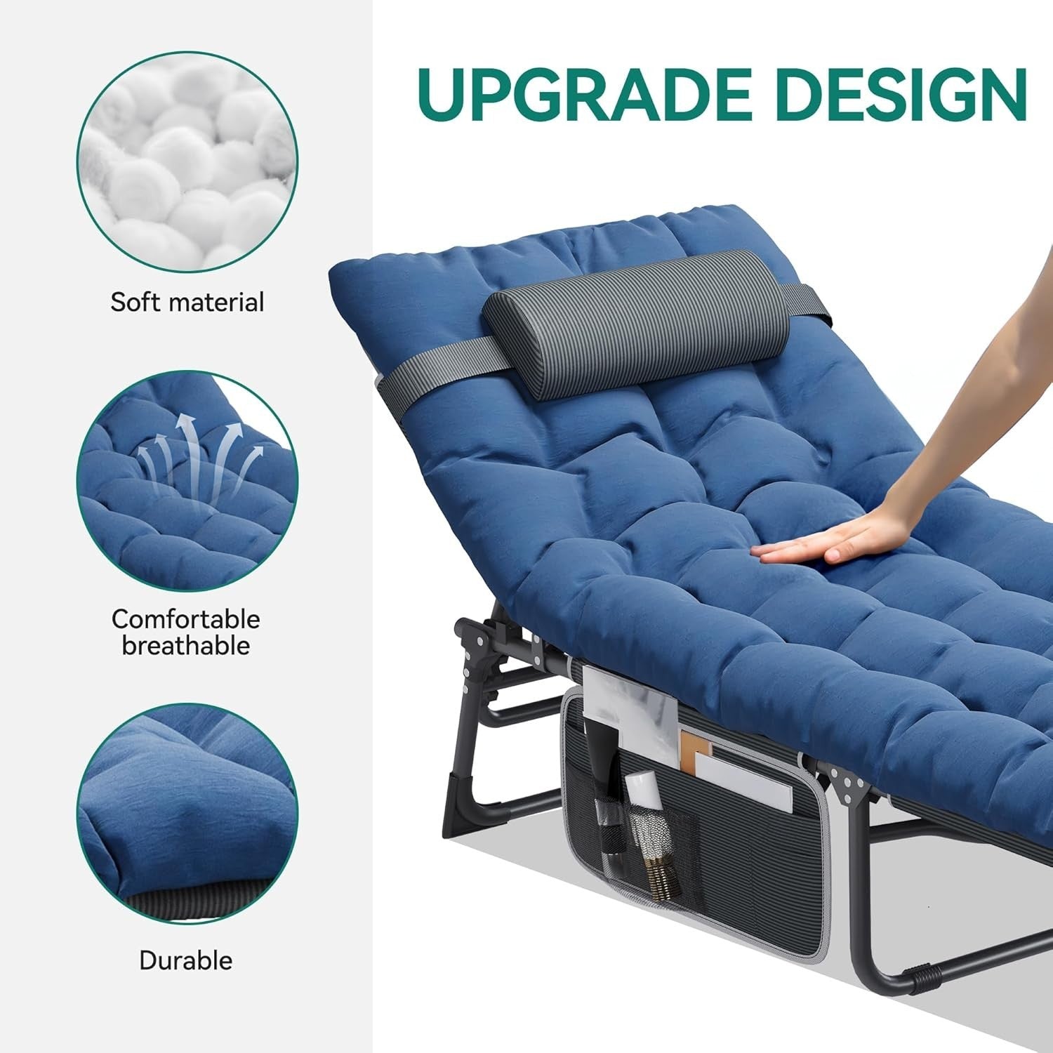 Adjustable Outdoor Sun Lounger Set with Cushions & Headrest - Garden Patio
