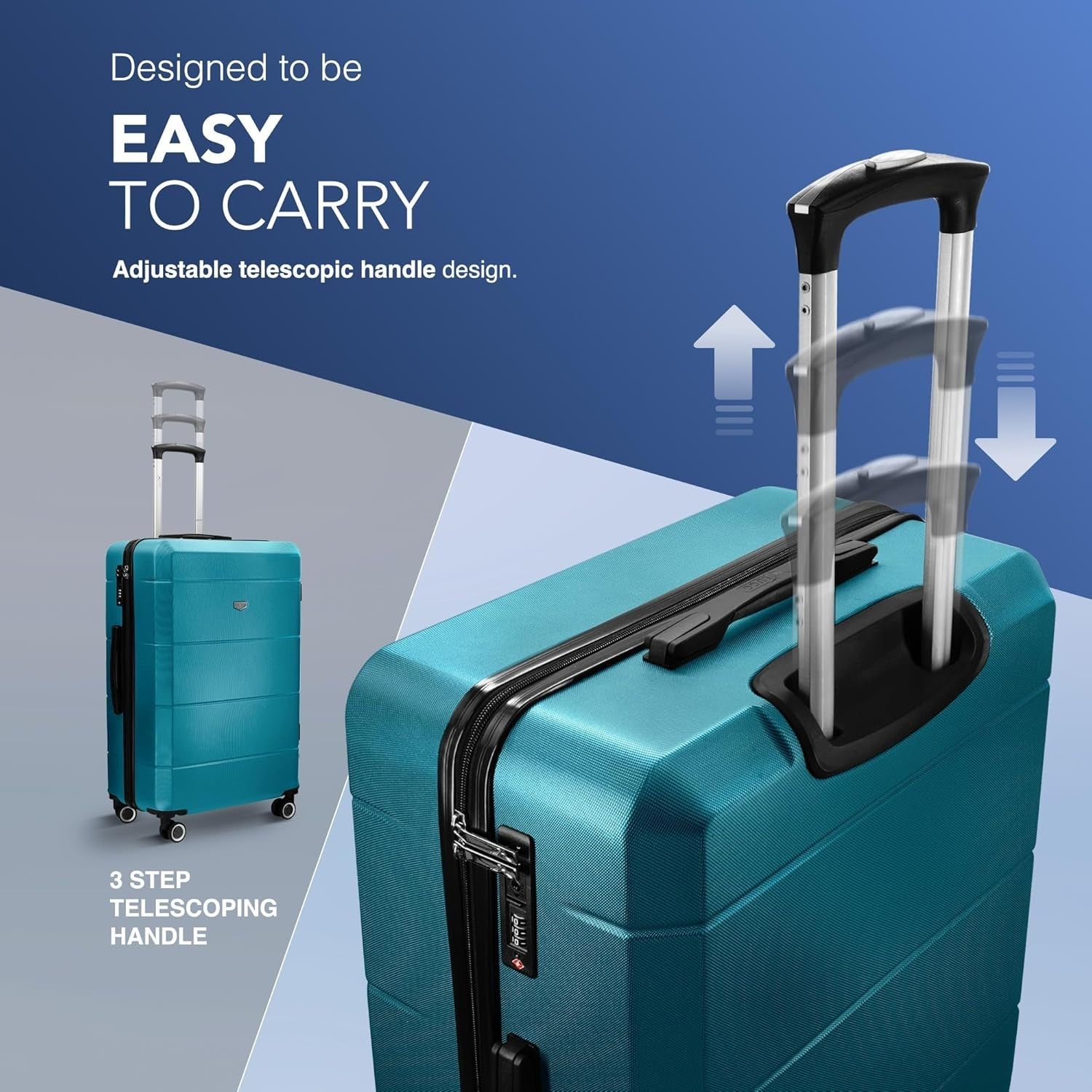 Jetset Travel Luggage 28” ABS Hard Case Spinner Wheels TSA Secure