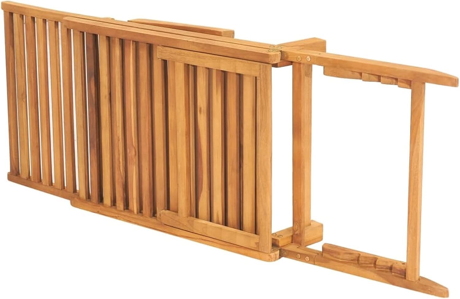 Foldable Teak Wood Sun Lounger with Adjustable Backrest - Outdoor Patio Chair
