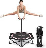 42” Foldable Fitness Trampoline for Adults Indoor Rebounder Exercise Jumper