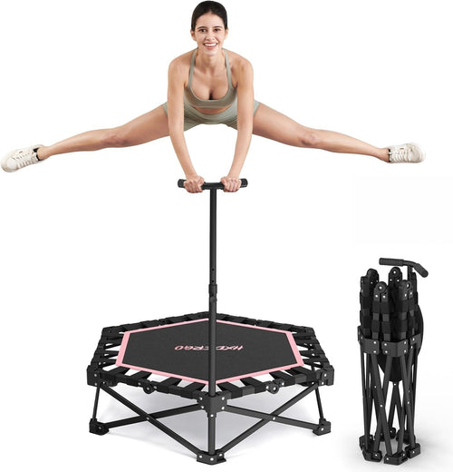 42” Foldable Fitness Trampoline for Adults Indoor Rebounder Exercise Jumper