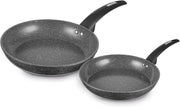 2pcs Graphite Non Stick Induction Frying Pan Set 20/28cm with Soft Grip Handles