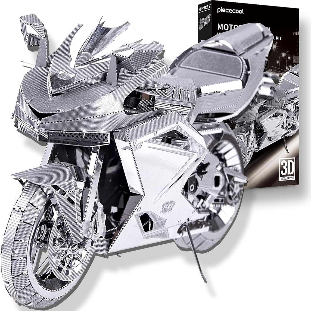 Metal Motorcycle 3D Puzzle Model Kit for Adults | 72Pcs Stainless Steel DIY