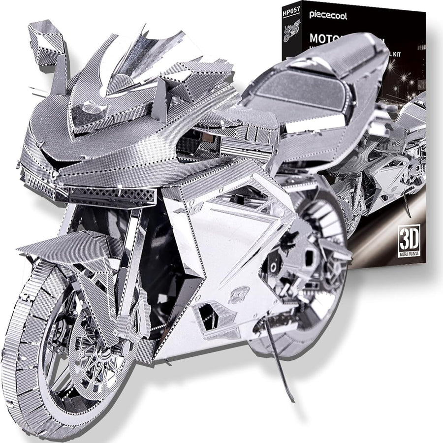 Metal Motorcycle 3D Puzzle Model Kit for Adults | 72Pcs Stainless Steel DIY