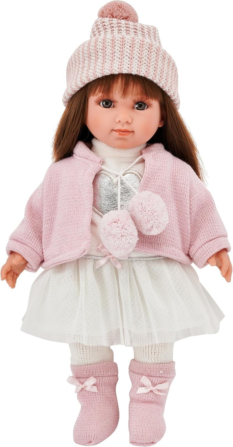 35cm Fashion Doll Soft Body Brunette Hair Brown Eyes Gift Box