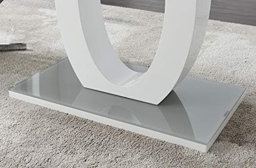 Modern Grey Glass Dining Table Rectangular 160x90x76cm Contemporary