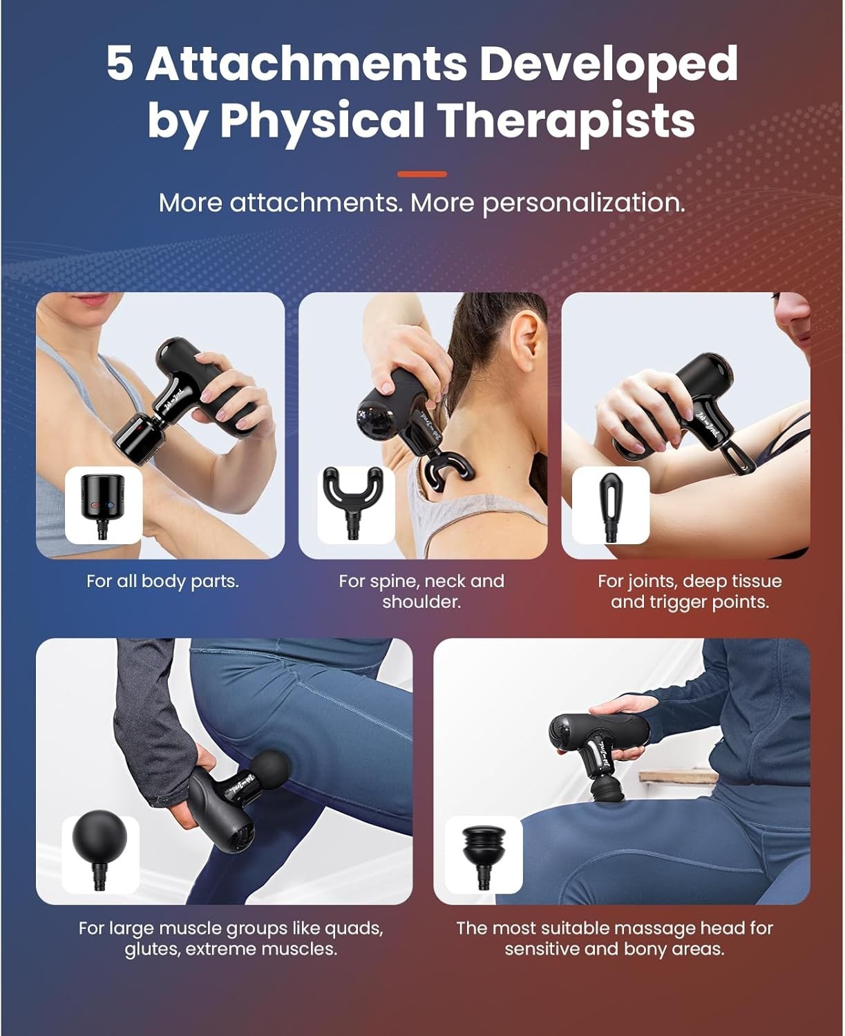 Mini Massage Gun Heat Cold Therapy Deep Tissue Muscle Recovery Quiet Portable