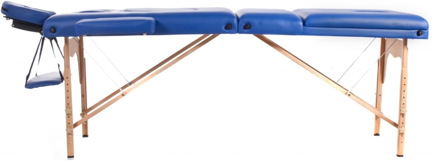 Foldable Pregnancy Massage Table with Belly Hole Adjustable Wooden Bed White