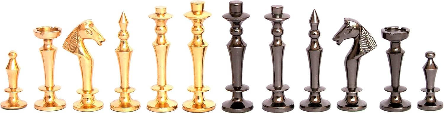 Luxury 2.75" Brass Chess Pieces Set | Hand-Carved Weighted Staunton | Premium