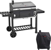 XXL Charcoal BBQ Smoker Grill with Thermometer, Warming Rack & Cover