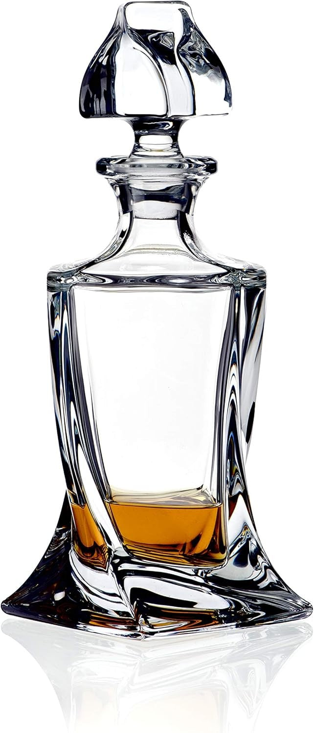 Crystal Whiskey Decanter 500ml Lead Free Glass Elegant Spirit Bar Bottle