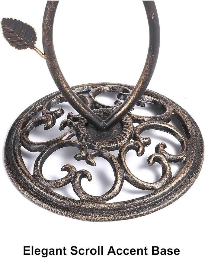28" Bronze Iron Bird Bath Stand – Elegant Outdoor Feeder Bowl for Garden Décor