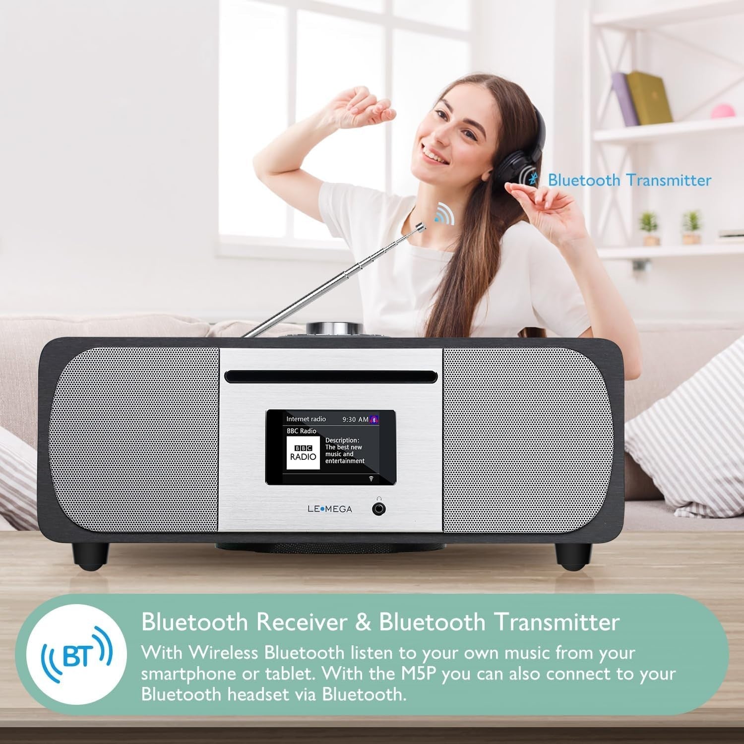 CD Player DAB+ FM Internet Radio Bluetooth HiFi Stereo 35W Anthracite
