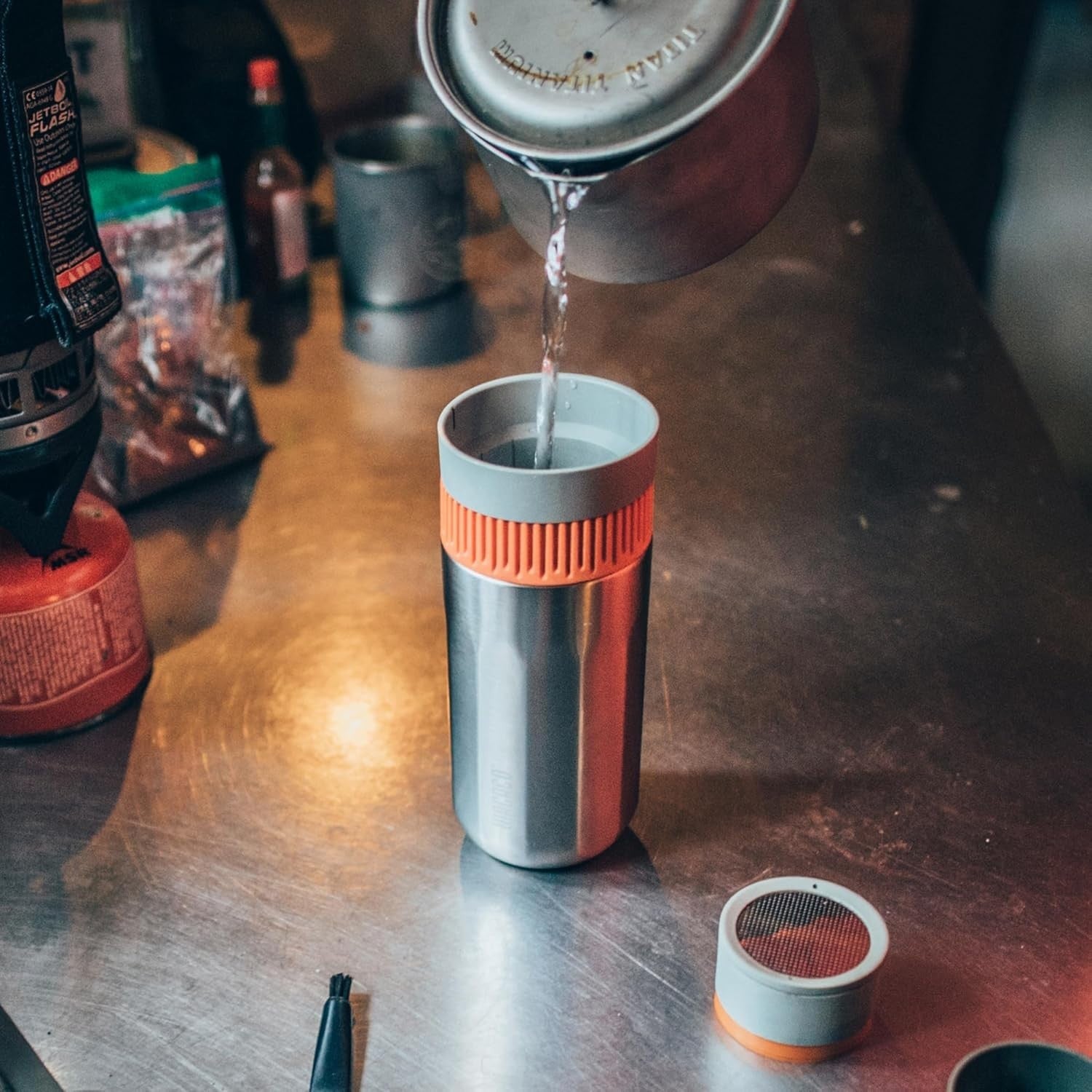 Portable Vacuum Coffee Maker Travel Mug | Stainless Steel Quick Brew System