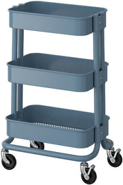 3 Tier Metal Utility Trolley Cart on Wheels Kitchen Bathroom Storage