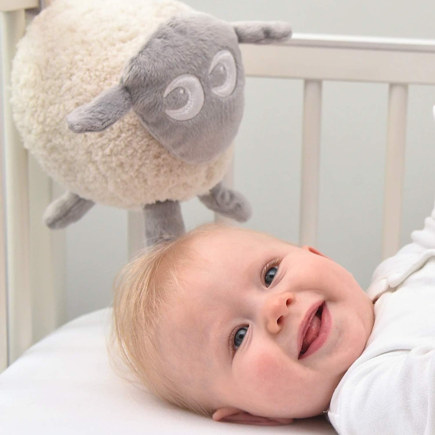 Baby Sleep Aid White Pink Noise Plush Night Light Womb Heartbeat Soother