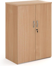 Beech Double Door Office Storage Cabinet Lockable Cupboard with Shelves