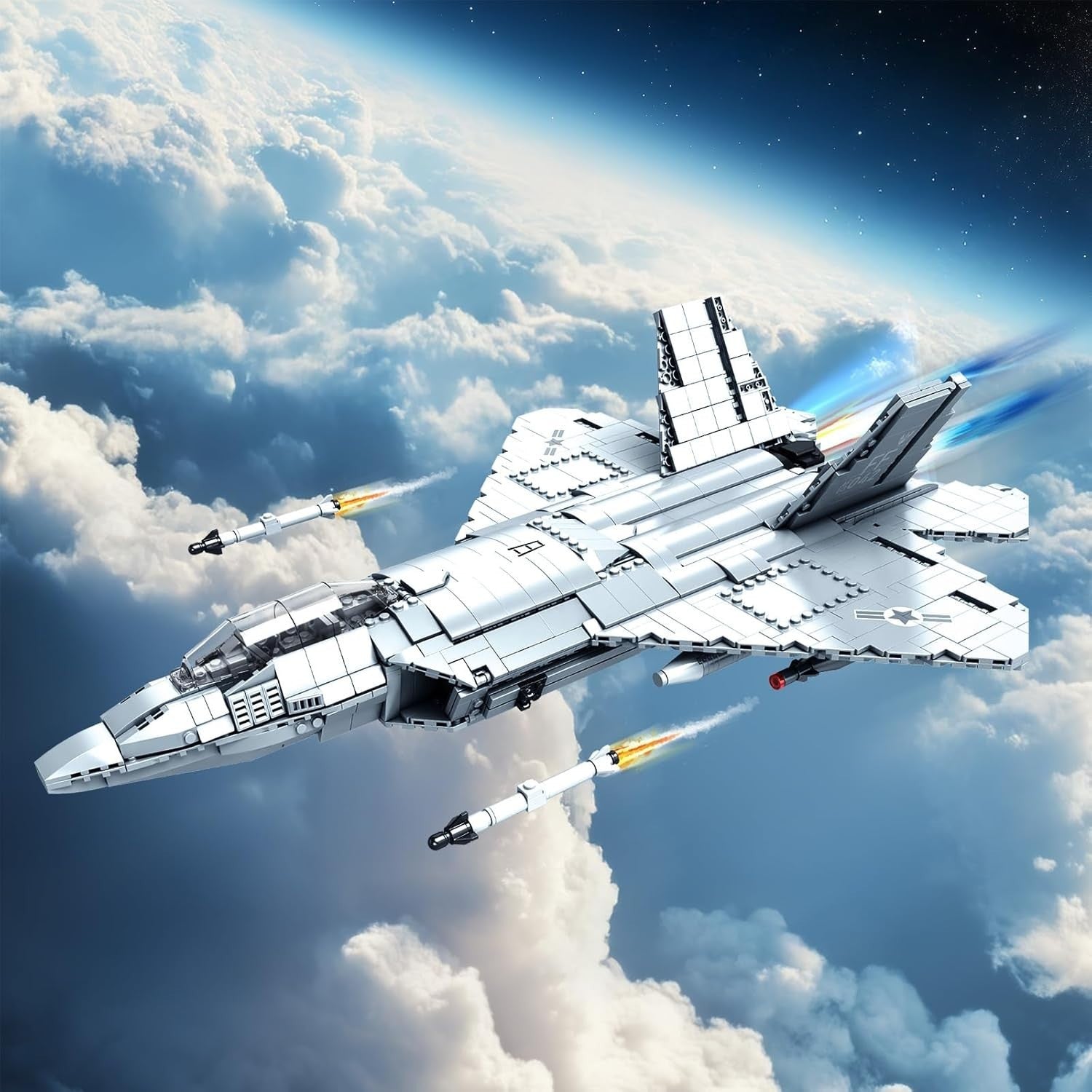 F-22 Raptor Jet Building Blocks Set – 1837 PCS Military Fighter Model Kit
