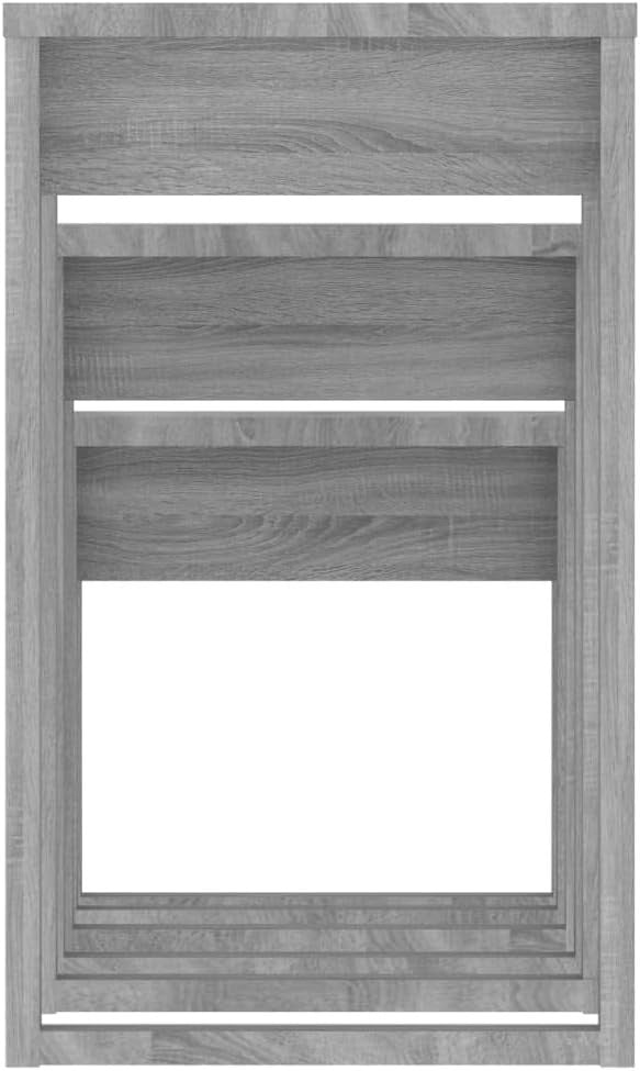 Space Saving Grey Sonoma Nightstand End Table Set 3 Engineered Wood
