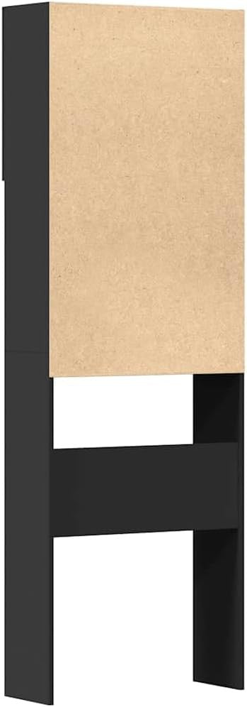 Tall Black Washing Machine Cabinet Over-Laundry Storage Unit with Doors & Shelve