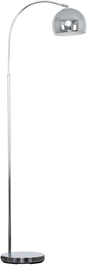 Chrome Arc Floor Lamp Modern Polished Shade E27 LED Curved Standing Light
