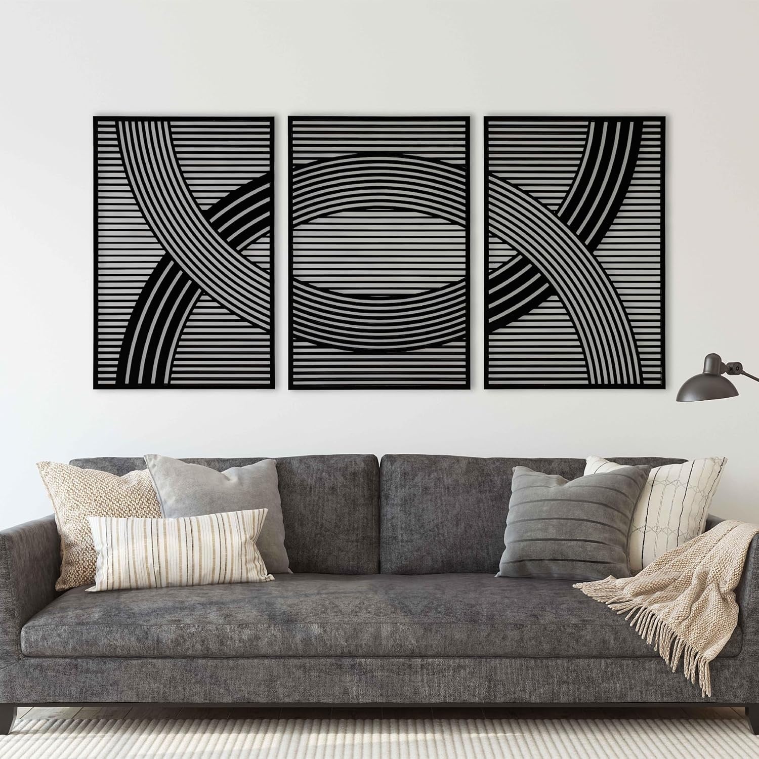 Large Boho Wood Wall Art Mid Century Modern Rustic Panel Decor