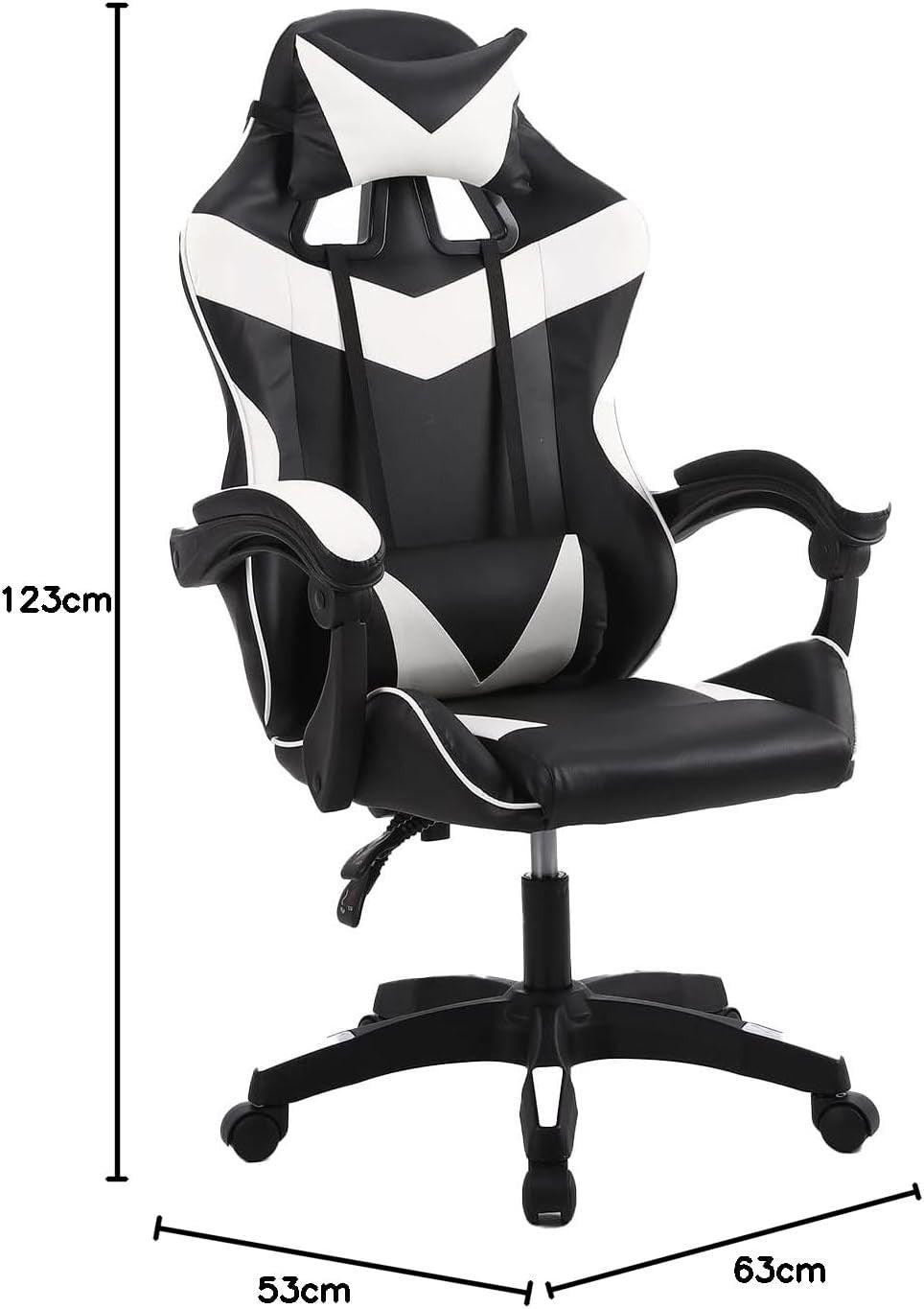 Ergonomic Gaming Chair Office Desk Chair 360° Swivel Faux Leather