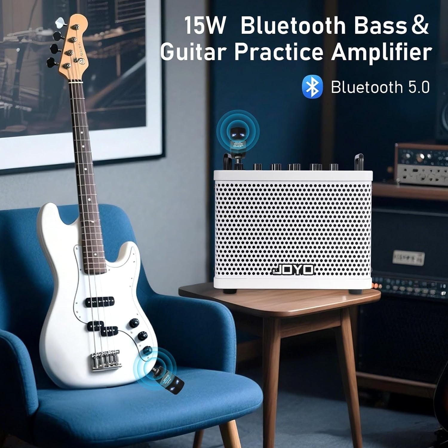 15W Portable Bass Amp Combo Rechargeable Bluetooth Looper FX & Drum Machine