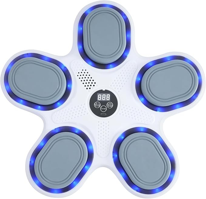 Kids Music Boxing Machine LED Punch Trainer Bluetooth Gloves Wall Mounted