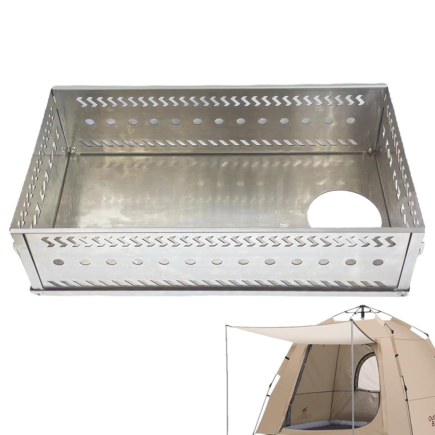 Foldable Sauna Stove Stone Basket – Stainless Steel Firebox for 20kg Rocks